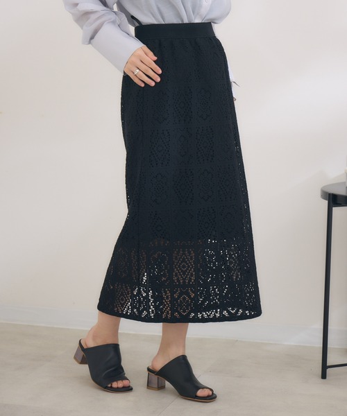 KATHARINE ROSS（キャサリンロス）の「【KATHARINE ROSS】レースセットスカート（スカート・レディース・ブラック/アイボリー・MEDIUM）」の2枚目の写真