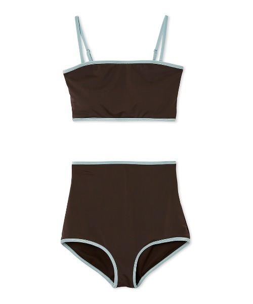 Mila Owen（ミラオーウェン）の「ベロアトリムストラップ付スイムSET