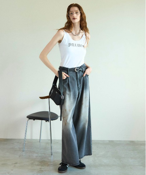 MAISON SPECIAL(メゾンスペシャル)の「PRINCE Logo Tank Top/プリンスロゴタンクトップ(タンクトップ・レディース・ブラック/ブルー/ライトイエロー/ホワイト・FREE)」の21枚目の写真