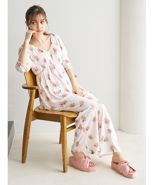 新品未使用＊gelato pique ルームウェア ロングパンツ ピンク セール】ガーゼライクロングパンツ（ルームウェア/パジャマ
