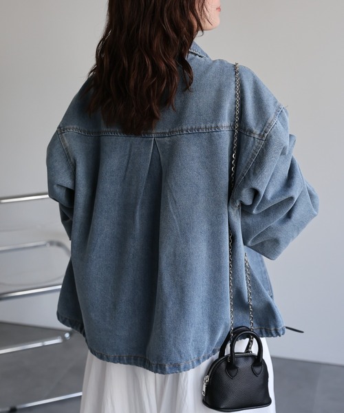 【ALAIA】クロップドデニムジャケット ブルーヴィンテージ NEW CLASSIC JEAN JACKET #VINTAGE BLUE/ FAILE アートコラボ