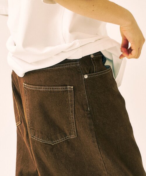 417 EDIFICE（フォーワンセブンエディフィス）の「デニム ワイドショートパンツ（デニムパンツ・メンズ・ブラック/ネイビー/ブラウン/ブルー・MEDIUM/LARGE）」の11枚目の写真