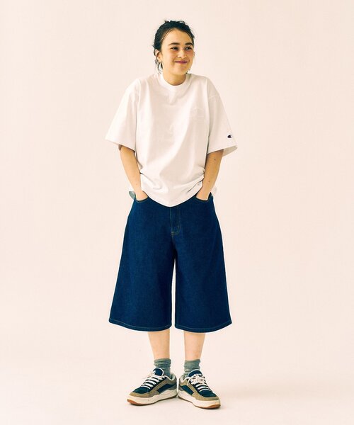 417 EDIFICE（フォーワンセブンエディフィス）の「デニム ワイドショートパンツ（デニムパンツ・メンズ・ブラック/ネイビー/ブラウン/ブルー・MEDIUM/LARGE）」の12枚目の写真