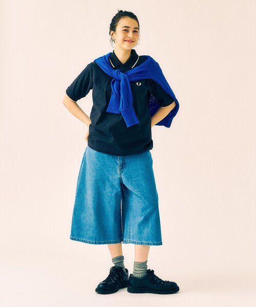 417 EDIFICE（フォーワンセブンエディフィス）の「デニム ワイドショートパンツ（デニムパンツ・メンズ・ブラック/ネイビー/ブラウン/ブルー・MEDIUM/LARGE）」の15枚目の写真