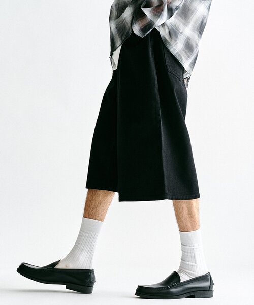 417 EDIFICE（フォーワンセブンエディフィス）の「デニム ワイドショートパンツ（デニムパンツ・メンズ・ブラック/ネイビー/ブラウン/ブルー・MEDIUM/LARGE）」の19枚目の写真