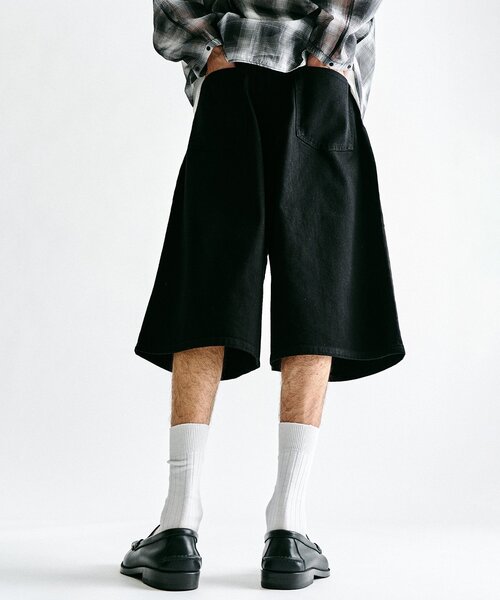 417 EDIFICE（フォーワンセブンエディフィス）の「デニム ワイドショートパンツ（デニムパンツ・メンズ・ブラック/ネイビー/ブラウン/ブルー・MEDIUM/LARGE）」の22枚目の写真