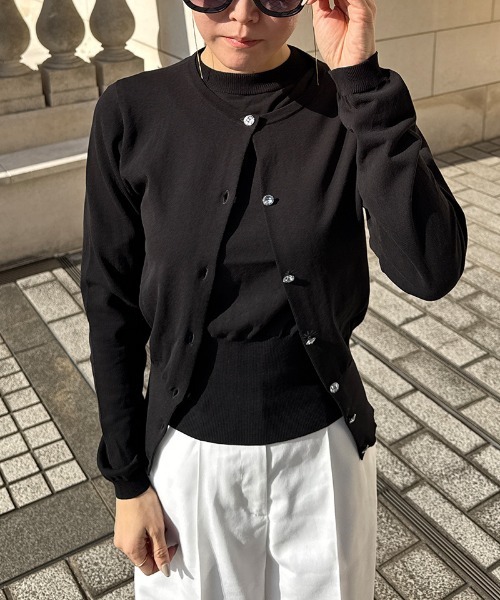 JENNE(ジェンヌ)の「イタリア糸cool素材カーディガン(カーディガン/ボレロ・レディース・グリーン/ホワイト/ブラック・SMALL/LARGE/MEDIUM)」の11枚目の写真