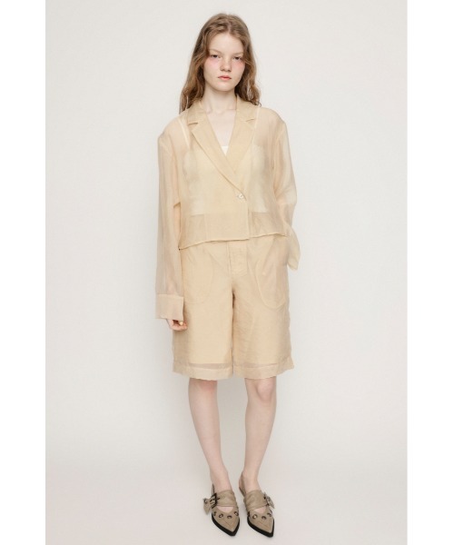 SLY（スライ）の「SHEER TAILOR JUMPSUITS シアー テイラー ジャンプスーツ（つなぎ/オールインワン・レディース・ブラック/ベージュ・FREE）」の9枚目の写真