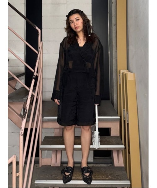 SLY（スライ）の「SHEER TAILOR JUMPSUITS シアー テイラー ジャンプスーツ（つなぎ/オールインワン・レディース・ブラック/ベージュ・FREE）」の20枚目の写真