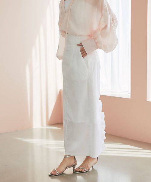 La boutique BonBon コットンナイロンナローマキシスカート La boutique BonBon｜【3サイズ展開あり】コットンナイロン
