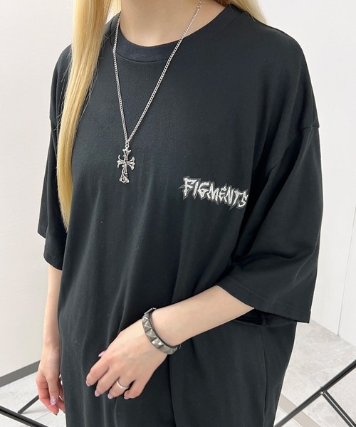 Figments(フィグメンツ)の「【日本製】Y2KクロスウイングビッグT(Tシャツ/カットソー・レディース・ブラック/ホワイト・FREE)」の4枚目の写真