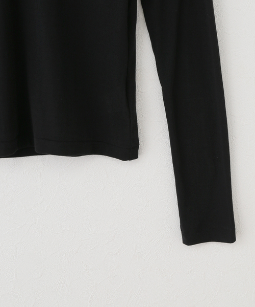 EMILY WEEK（エミリーウィーク）の「【babaco/ババコ】 Twisted Cotton Back Tied ロングスリーブT / BA01-CR25（Tシャツ/カットソー・レディース・ブラック/パープル・LARGE）」の4枚目の写真