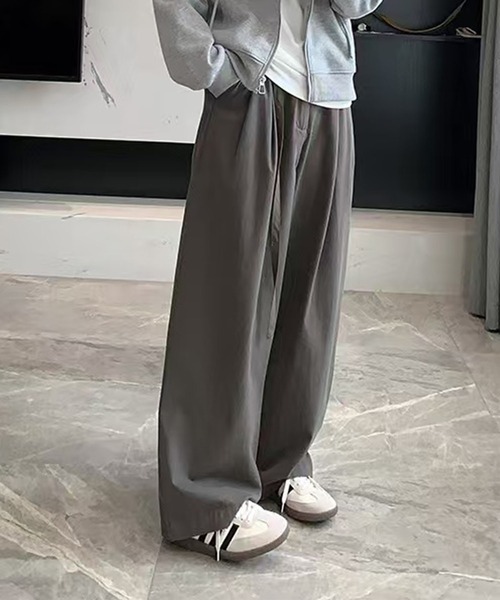 DECADE CLASSIC(ディケイド クラシック)の「ベルト付きタックワイドパンツ(チノパンツ・レディース・ダークグレー/ライトベージュ/ベージュ・SMALL/MEDIUM)」の16枚目の写真