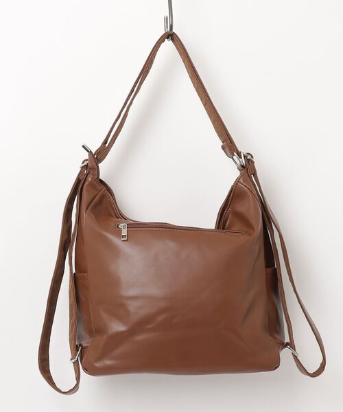 gossip！ロサンゼルス（ゴシップロサンゼルス）の「レトロ風 大容量 3WAYバッグ（トート・ショルダー・リュック対応）（ショルダーバッグ・レディース・ブラウン/ブラック/ホワイト・FREE）」の16枚目の写真