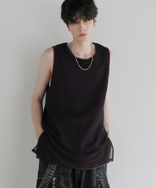 LILL（リル）の「ルーズシルエットサイドスリットアソートタンクトップ（タンクトップ・メンズ・ブラック系その他/グレー系/ブラック/ブラック系その他2/ホワイト/ホワイト系その他/ブラック系・XS/S/M/L）」の5枚目の写真