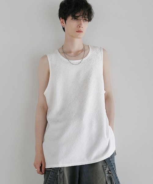 LILL（リル）の「ルーズシルエットサイドスリットアソートタンクトップ（タンクトップ・メンズ・ブラック系その他/グレー系/ブラック/ブラック系その他2/ホワイト/ホワイト系その他/ブラック系・XS/S/M/L）」の17枚目の写真