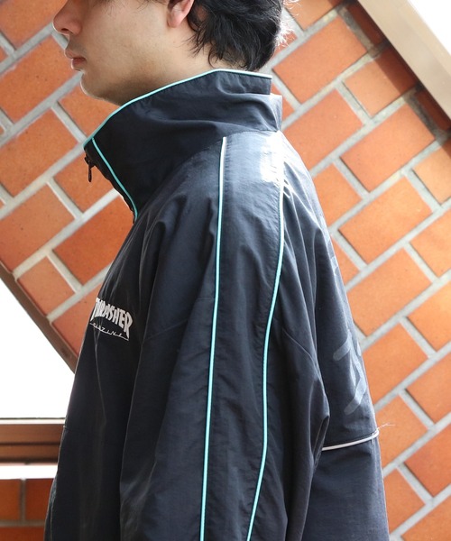 THRASHER（スラッシャー）の「THRASHER ナイロンタスラン（ブルゾン・メンズ・ブラック×ブルー/ホワイト系その他・MEDIUM/X-LARGE/LARGE）」の3枚目の写真