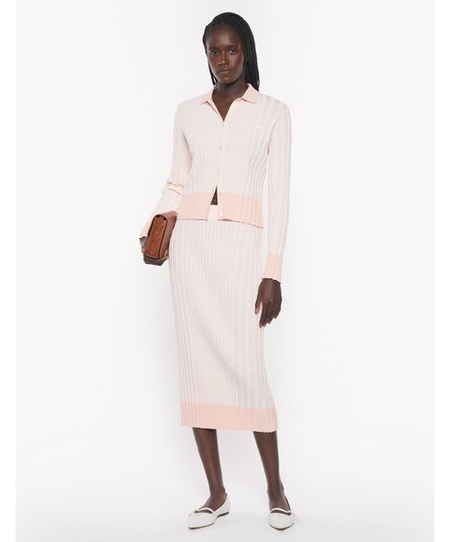 セール】BABY FOX PATCH PLEATED RIBBED MIDI SKIRT（スカート