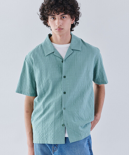 Bshop（ビショップ）の「ROUND TWO | オープンカラー 半袖シャツ MEN（シャツ/ブラウス・メンズ・グリーン・M/L）」の15枚目の写真