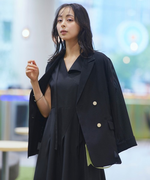 RUIRUE BOUTIQUE(ルイルエブティック)の「洗える | アシメ タック フレア ロングワンピース | レディース おしゃれ きれいめ オフィスカジュアル 通勤服 リゾート ロングワンピ ワンピース(ワンピース・レディース・ブラック/ライトグレー/イエロー・S/M/L/LL)」の17枚目の写真