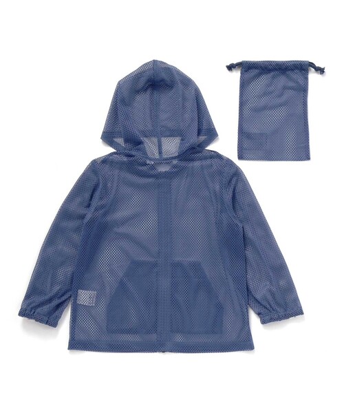 BeBe（ベベ）の「【防虫加工】メッシュロゴテープパーカー・巾着付き(90~140cm)（パーカー・キッズ・オレンジ/ネイビー・110cm/120cm/130cm/140cm/100cm）」の9枚目の写真