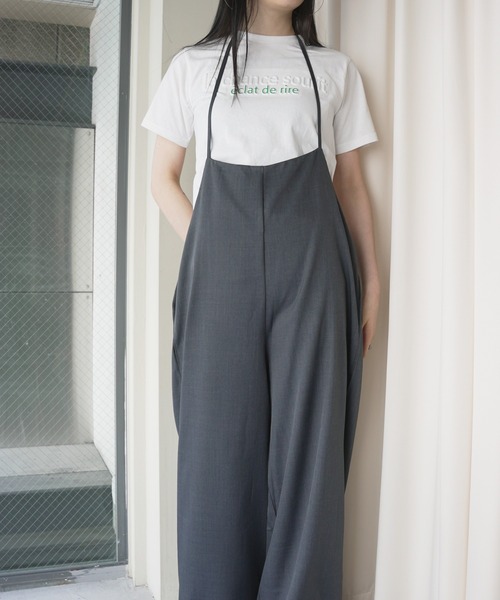 O'fmus(オフムス)の「【O'fmus】エンボスロゴコンパクトTシャツ ofmw25s018(Tシャツ/カットソー・レディース・ホワイト/チャコールグレー・FREE)」の3枚目の写真