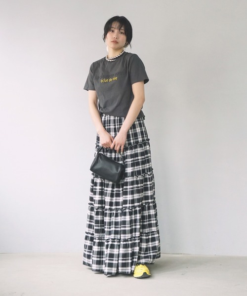 O'fmus(オフムス)の「【O'fmus】エンボスロゴコンパクトTシャツ ofmw25s018(Tシャツ/カットソー・レディース・ホワイト/チャコールグレー・FREE)」の21枚目の写真