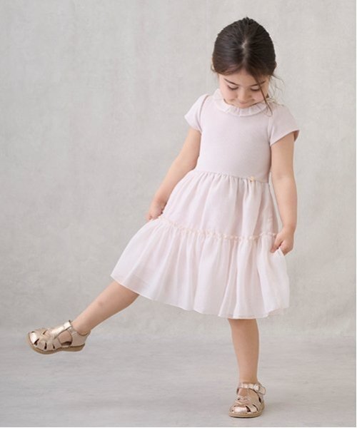 petit main（プティマイン）の「【リンク】オーガンジーワンピース(キッズ)（ワンピース・キッズ・ライトピンク/ライトブルー・90cm/80ｃｍ/110cm/100cm/120cm/130cm）」の12枚目の写真