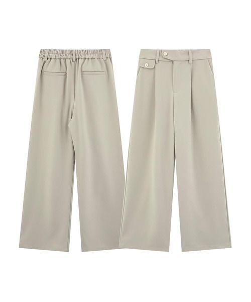 aimoha(アイモハ)の「ワイドタックスラックスパンツ(スラックス・メンズ・ブラック/チョコ/ライトベージュ/ベージュ・LARGE/MEDIUM)」の1枚目の写真