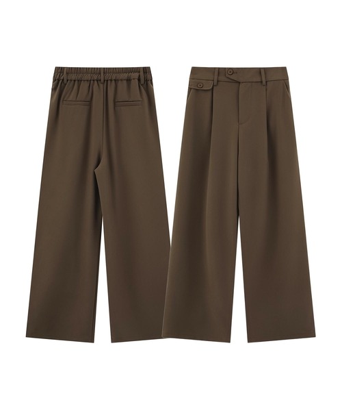 aimoha(アイモハ)の「ワイドタックスラックスパンツ(スラックス・メンズ・ブラック/チョコ/ライトベージュ/ベージュ・LARGE/MEDIUM)」の3枚目の写真