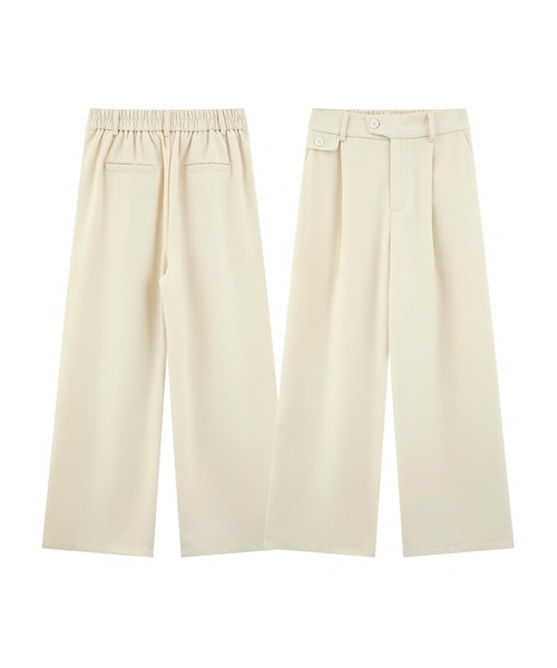 aimoha(アイモハ)の「ワイドタックスラックスパンツ(スラックス・メンズ・ブラック/チョコ/ライトベージュ/ベージュ・LARGE/MEDIUM)」の4枚目の写真