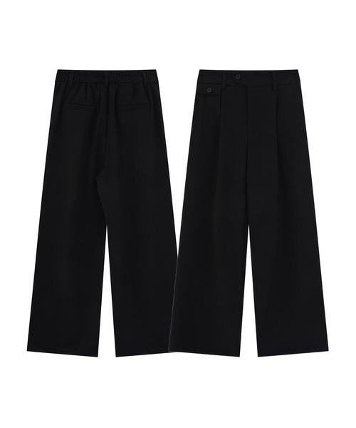 aimoha(アイモハ)の「ワイドタックスラックスパンツ(スラックス・メンズ・ブラック/チョコ/ライトベージュ/ベージュ・LARGE/MEDIUM)」の2枚目の写真