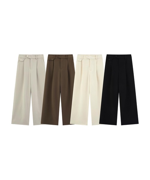 aimoha(アイモハ)の「ワイドタックスラックスパンツ(スラックス・メンズ・ブラック/チョコ/ライトベージュ/ベージュ・LARGE/MEDIUM)」の6枚目の写真