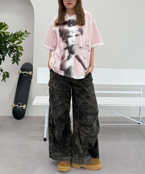 セール】グラフィックメッシュトップス（Tシャツ/カットソー