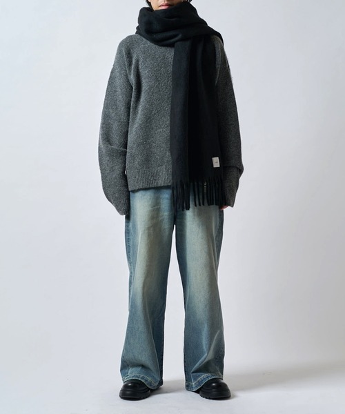 Lui's(ルイス)の「ソフトタッチボリュームロングカラーマフラー(マフラー・メンズ・ブルー/ホワイト/グレー/ブラック・FREE)」の10枚目の写真