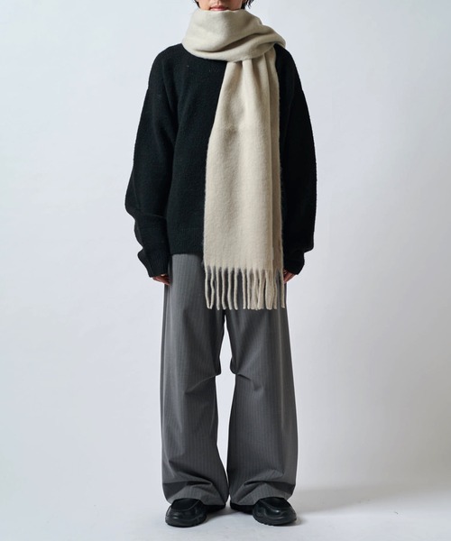 Lui's(ルイス)の「ソフトタッチボリュームロングカラーマフラー(マフラー・メンズ・ブルー/ホワイト/グレー/ブラック・FREE)」の14枚目の写真