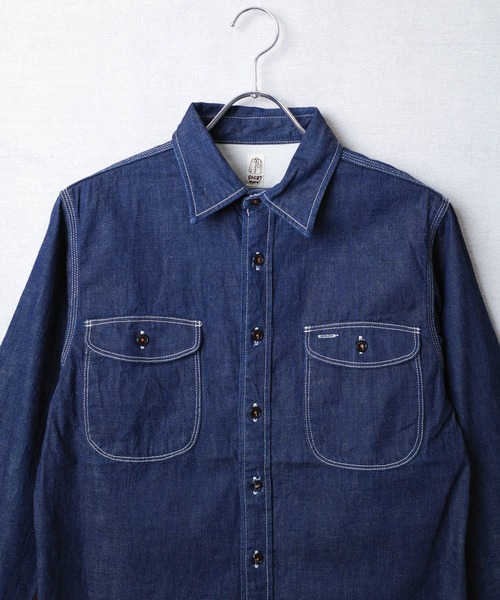 KATO`（カトー）の「【KATO'/カトー】3ST WORK SHIRTS ライトオンス 8oz ミリタリー デニム シャツ KS007OW（シャツ/ブラウス・メンズ・ワンウォッシュ・SMALL/MEDIUM）」の2枚目の写真