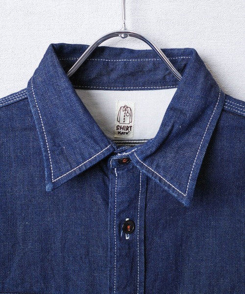 KATO`（カトー）の「【KATO'/カトー】3ST WORK SHIRTS ライトオンス 8oz ミリタリー デニム シャツ KS007OW（シャツ/ブラウス・メンズ・ワンウォッシュ・SMALL/MEDIUM）」の3枚目の写真