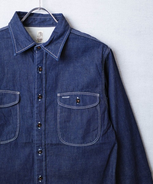 KATO`（カトー）の「【KATO'/カトー】3ST WORK SHIRTS ライトオンス 8oz ミリタリー デニム シャツ KS007OW（シャツ/ブラウス・メンズ・ワンウォッシュ・SMALL/MEDIUM）」の4枚目の写真