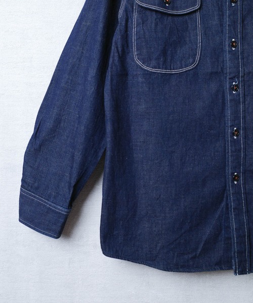 KATO`（カトー）の「【KATO'/カトー】3ST WORK SHIRTS ライトオンス 8oz ミリタリー デニム シャツ KS007OW（シャツ/ブラウス・メンズ・ワンウォッシュ・SMALL/MEDIUM）」の5枚目の写真
