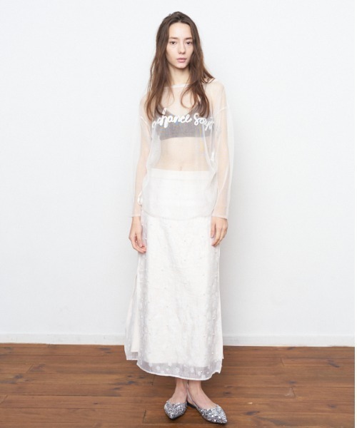 Muel Chic(ミュエルシック)の「Adela pearl skirt アデラパールスカート(スカート・レディース・ブラック/クリアブルー/オフホワイト・FREE)」の9枚目の写真
