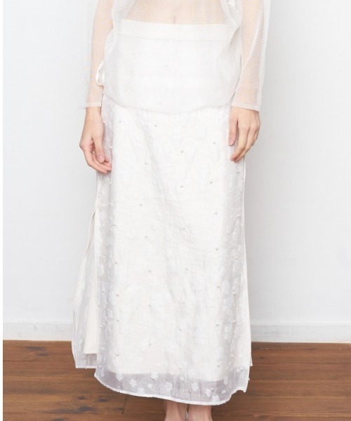 Muel Chic(ミュエルシック)の「Adela pearl skirt アデラパールスカート(スカート・レディース・ブラック/クリアブルー/オフホワイト・FREE)」の13枚目の写真
