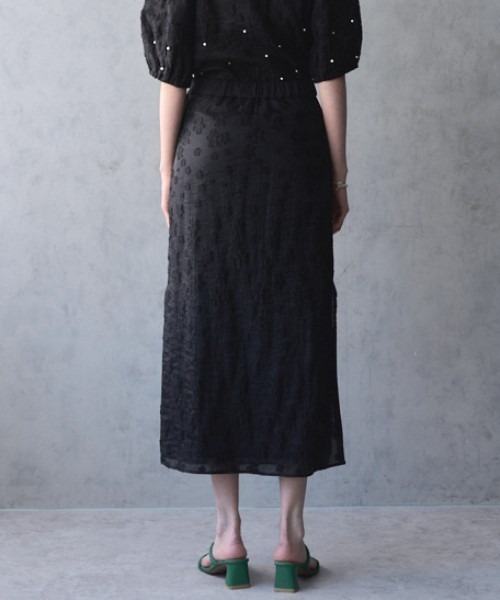 Muel Chic(ミュエルシック)の「Adela pearl skirt アデラパールスカート(スカート・レディース・ブラック/クリアブルー/オフホワイト・FREE)」の14枚目の写真