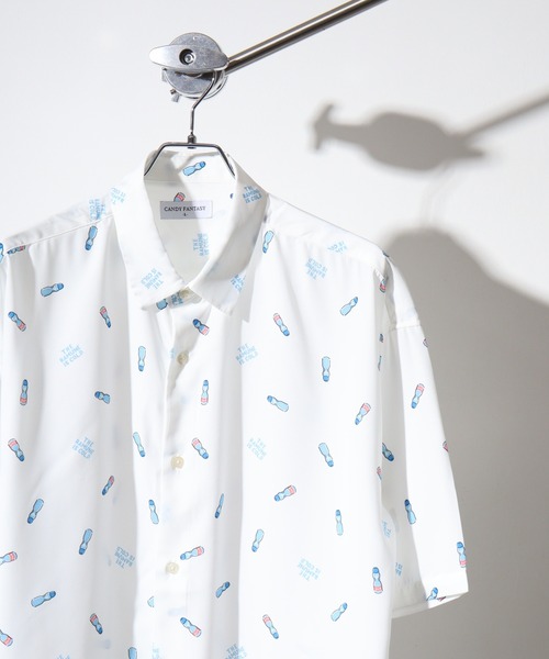 Candy Fantasy(キャンディーファンタジー)の「総柄 アニマルプリント S/Sシャツ(シャツ/ブラウス・メンズ・ベージュ/ネイビー/ミント/ブルー/ブルーグレー/グリーン/サックスブルー/ブラック系2/ブラック系5/ブラック系1/ホワイト系3/ホワイト系2/ホワイト系5/ホワイト系4/ホワイト系1/ブラック系4・LL/M/L)」の6枚目の写真