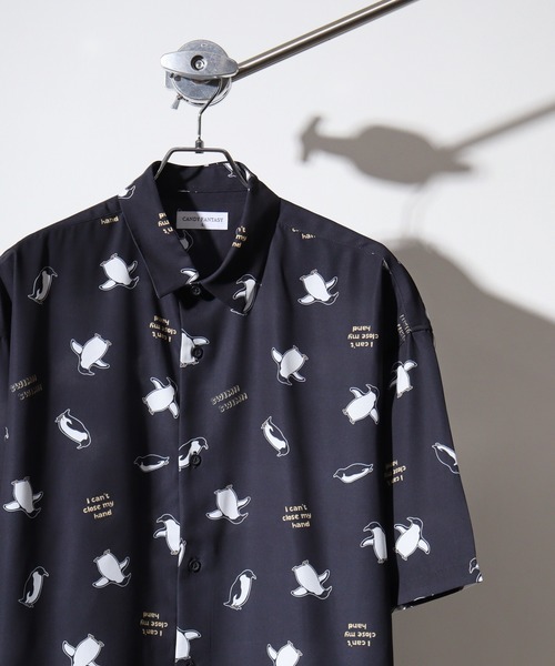 Candy Fantasy(キャンディーファンタジー)の「総柄 アニマルプリント S/Sシャツ(シャツ/ブラウス・メンズ・ベージュ/ネイビー/ミント/ブルー/ブルーグレー/グリーン/サックスブルー/ブラック系2/ブラック系5/ブラック系1/ホワイト系3/ホワイト系2/ホワイト系5/ホワイト系4/ホワイト系1/ブラック系4・LL/M/L)」の10枚目の写真