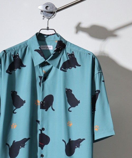 Candy Fantasy(キャンディーファンタジー)の「総柄 アニマルプリント S/Sシャツ(シャツ/ブラウス・メンズ・ベージュ/ネイビー/ミント/ブルー/ブルーグレー/グリーン/サックスブルー/ブラック系2/ブラック系5/ブラック系1/ホワイト系3/ホワイト系2/ホワイト系5/ホワイト系4/ホワイト系1/ブラック系4・LL/M/L)」の13枚目の写真