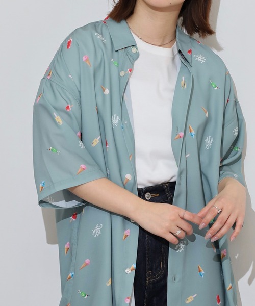 Candy Fantasy(キャンディーファンタジー)の「総柄 アニマルプリント S/Sシャツ(シャツ/ブラウス・メンズ・ベージュ/ネイビー/ミント/ブルー/ブルーグレー/グリーン/サックスブルー/ブラック系2/ブラック系5/ブラック系1/ホワイト系3/ホワイト系2/ホワイト系5/ホワイト系4/ホワイト系1/ブラック系4・LL/M/L)」の14枚目の写真