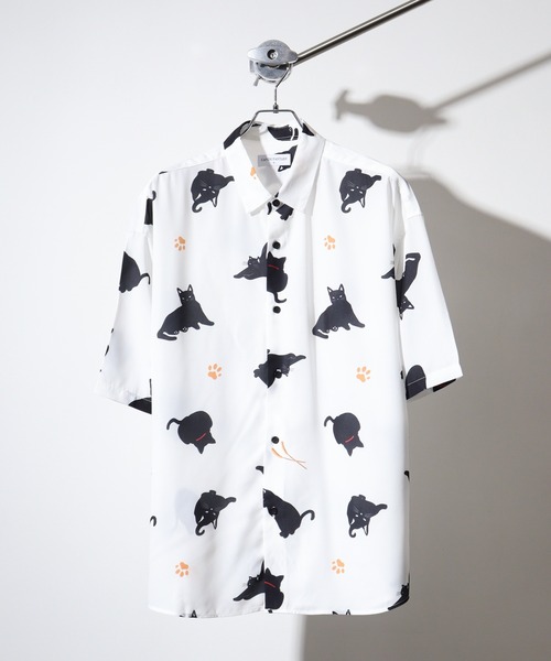 Candy Fantasy(キャンディーファンタジー)の「総柄 アニマルプリント S/Sシャツ(シャツ/ブラウス・メンズ・ベージュ/ネイビー/ミント/ブルー/ブルーグレー/グリーン/サックスブルー/ブラック系2/ブラック系5/ブラック系1/ホワイト系3/ホワイト系2/ホワイト系5/ホワイト系4/ホワイト系1/ブラック系4・LL/M/L)」の17枚目の写真