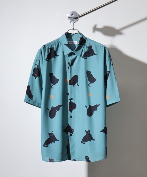Candy Fantasy(キャンディーファンタジー)の「総柄 アニマルプリント S/Sシャツ(シャツ/ブラウス・メンズ・ベージュ/ネイビー/ミント/ブルー/ブルーグレー/グリーン/サックスブルー/ブラック系2/ブラック系5/ブラック系1/ホワイト系3/ホワイト系2/ホワイト系5/ホワイト系4/ホワイト系1/ブラック系4・LL/M/L)」の20枚目の写真