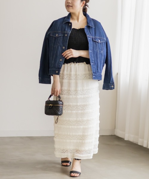 CLETTE(クレット)の「フリルレースナロースカート(スカート・レディース・ブラック/アイボリー・4L/3L/LL)」の10枚目の写真